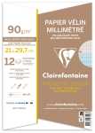 Clairefontaine Milimeterpap. A4 gelocht w 90g 12Bl
