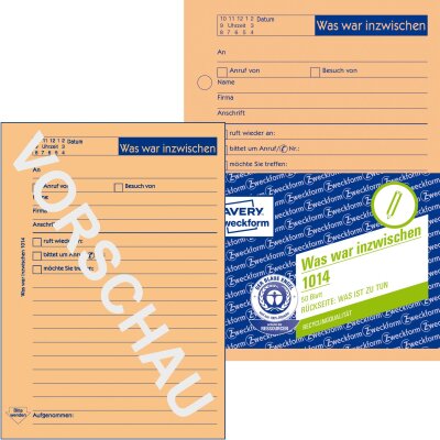 Zweckform 1014 Was war inzwischen/was ist zu tun, DIN A6, vorgelocht, 50 Blatt, orange