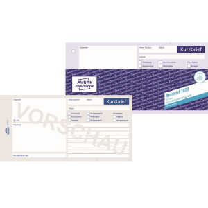 Zweckform 1020 Kurzbrief, DIN A4 (1/3), vorgelocht, 100 Blatt, weiß