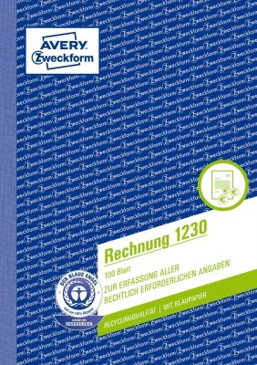 Zweckform 1230 Rechnung - A5, vorgelocht, 100 Blatt, weiß