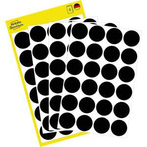Avery Zweckform Markierungspunkt 18mm Papier schwarz 96 Etik./Pack.