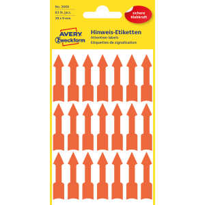Etiketten 39 x 9 mm, vorgestaltet, 3 Blatt/63 Etiketten, leuchtrot