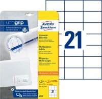 Zweckform 6174 Universal-Etiketten ultragrip - 70 x 42,3...