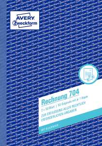 Zweckform 704 Rechnung, DIN A5, vorgelocht, 2 x 50 Blatt, weiß