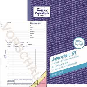Lieferschein mit Empfangsschein, A5, MP, 3 x 50 Blatt