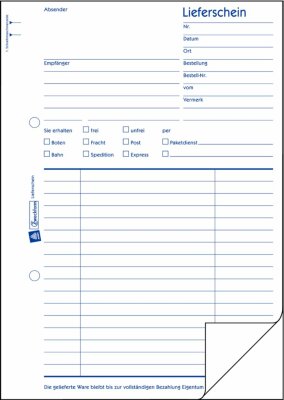 Zweckform 723 Lieferschein, DIN A5, vorgelocht, 2 x 50 Blatt, weiß