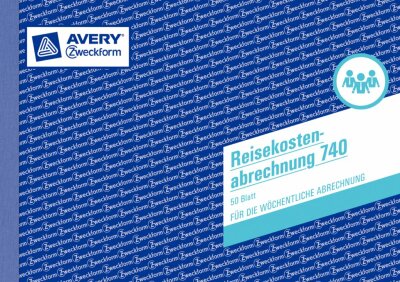 Zweckform 740 Reisekostenabrechnung, DIN A5, für wöchentliche Abrechnung, 50 Blatt, weiß