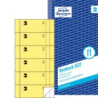 Zweckform 832 Bonbuch, Kompaktblock, mit Kellner-Nr., 2 x...