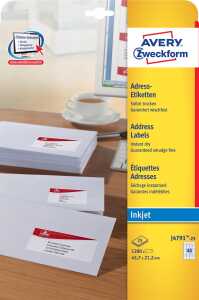 AVERY Zweckform Inkjet Adress-Etike tten, 45,7 x 21,2 mm (72479125)
