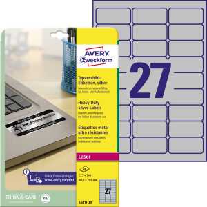 Typenschild Etiketten 63,5x29,6mm VE =1 Packung = 20 Blatt