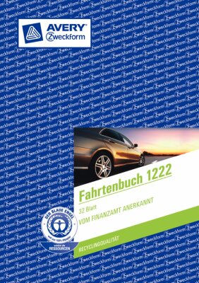 Zweckform 1222 Fahrtenbuch - A5, steuerlicher km-Nachweis, 32 Blatt, weiß