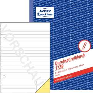 Durchschreibbuch, A5, vorgelocht, 2 x 40 Blatt/10 Stück, weiß, gelb