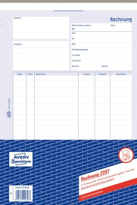 Zweckform Rechnungsschnelltrennsatz 3x40 2397 A4 SD