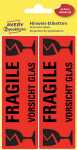 Warnhinweise, 119 x 38 mm, vorgedruckt, 5 Blatt/10 Etiketten leuchtrot