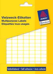 Etikett 13 x 8 mm weiß, 3712 Stück