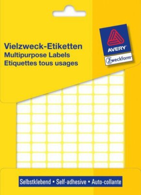 Zweckform 3306 Universal-Etiketten - 13 x 8 mm, weiß, 3.712 Etiketten/29 Blatt, permanent