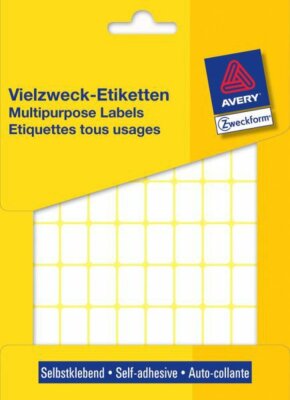 Zweckform 3312 Universal-Etiketten - 18 x 12 mm, weiß, 1.800 Etiketten/25 Blatt, permanent