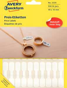 Etikett 49 x 10 mm, weiß, 924 Stück