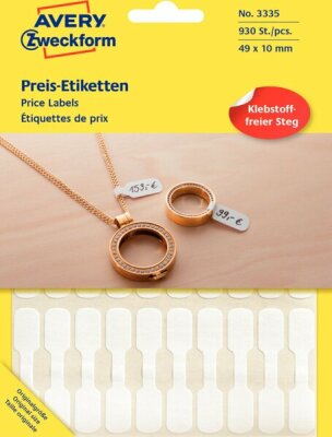 Zweckform 3335 Preis-Etiketten - 49 x 10 mm, weiß, 924 Etiketten/28 Blatt, permanent