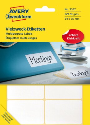 Zweckform Etiketten  54x35mm weiß ZWECKF. 3337 224ST