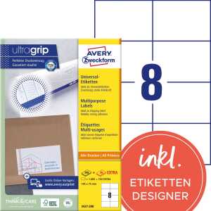 Universal-Etiketten ultragrip - 105 x 74 mm weiß, 1.760 Etiketten