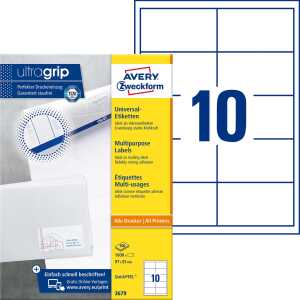 Universal-Etiketten - 97 x 55 mm, weiß, 1.000 Etiketten, permanent