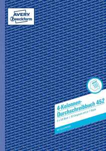 AVERY Zweckform Formularbuch 4 Kol onnen-Durchschreibbuch (7200452)