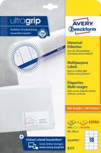 Universal-Etiketten - 64 x 45 mm, weiß, 540 Etiketten, permanent