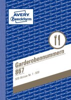 Zweckform 867 Garderobennummern, DIN A6, farbig sortiert,...