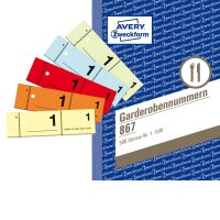 Zweckform 867 Garderobennummern, DIN A6, farbig sortiert,...