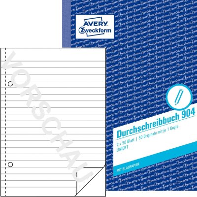 Zweckform 904 Durchschreibbuch, DIN A5, vorgelocht, 2 x 50 Blatt, weiß