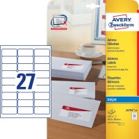 Zweckform J4792-25 Adress-Etiketten - 63,5 x 29,6 mm,...