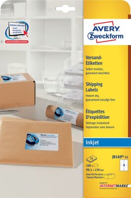 Zweckform J8169-25 99.1X139 Ink-Print-Etikett 99.1x139 ws