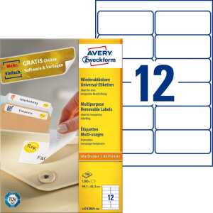 Universal-Etiketten ablösbar weiß 99,1 x 42,3 mm