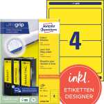 Zweckform L4769-100 400ST Ordneretikett 61x192mm gelb