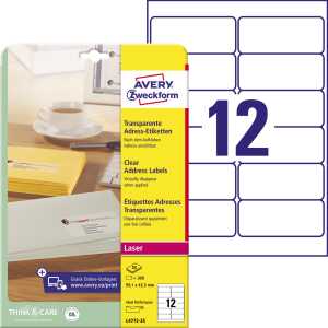 Adressetiketten (300 Etiketten, 99,1 x 42,3 mm) 25 Blatt transparent