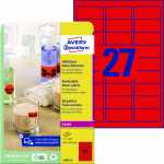 AVERY Zweckform Stick&Lift Etikette n, 63,5 x 29,6 mm, rot (72600325)