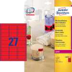 AVERY Zweckform Stick&Lift Etikette n, 63,5 x 29,6 mm, rot (72600325)