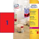 AVERY Zweckform Stick&Lift Etikette n, 210 x 297 mm, rot (7206005)