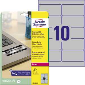 Typenschild Etiketten 96x50,8mm VE =1 Packung = 20 Blatt