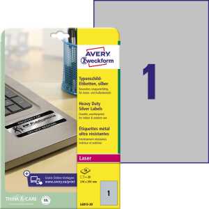 Typenschild Etiketten 210x297mm VE = 1 Packung = 20 Blatt