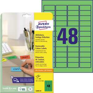 AVERY Zweckform Mini-Etiketten, 45, 7 x 21,2 mm, grün (7206040)