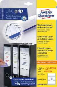 AVERY Zweckform Ordnerrücken-Etiket ten, 34x192 mm, ablösbar (7236021)