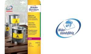 AVERY Zweckform Folien-Etiketten, 9 9,1 x 42,3 mm, gelb (7206107)