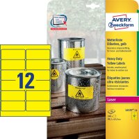 Zweckform L6107-20 Folienetiketten - 99,1 x 42,3 mm, gelb, 240 Etiketten, ablösbar, wetterfest