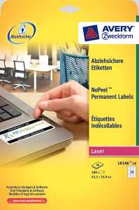 Etikett Sicherheit - 63,5 x 33,9 mm, weiß, 480 Etiketten, permanent,