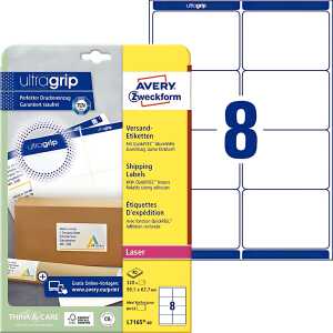 Versand-Etiketten 99,1 x 67,7 mm weiß 320 Etiketten/40 Blatt permanent