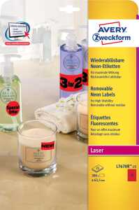 AVERY Zweckform Stick&Lift Etikette n, rund: 63,5 mm, rot (72076701)