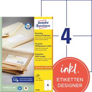 Zweckform LR3483 400St Universaletikett 105x148 weiß