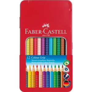 Faber Castell Buntstift Colour Grip 3,3 mm 12er Metalletui